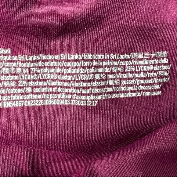 Victoria’s Secret Sport Knockout Maroon Mesh Panel Leggings Pockets, Medium - Picture 7 of 10
